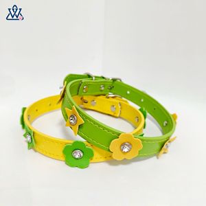 Colliers pour animaux de compagnie en cuir PU, petit collier floral pour chien, orné de bijoux multicolores pour chats et chiens, toutes saisons - Product Image 3