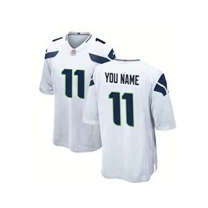 En Kaliteli Erkek Seattle Forması Özel Amerikan Futbolu Tişörtleri İşlemeli Logolu Spor Giyim Retro - Product Image 5