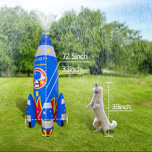Fontaine à eau gonflable en forme de fusée pour enfants, jeu d'extérieur avec design de fusée - Product Image 2