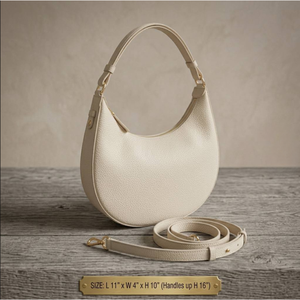 Women’s Fashion Half Moon Shoulder Bag Waterproof PU Leather <b>Zip</b> Closure Casual Crossbody Handbag - Product Image 4