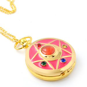 <span class=keywords><strong>Orologio</strong></span> da Tasca Steampunk all'Ingrosso, <span class=keywords><strong>Collana</strong></span> con Ciondolo, <span class=keywords><strong>Orologio</strong></span> Vintage in Acciaio Inossidabile con Luna Dorata e Sakura, per Cosplay Anime - Product Image 4