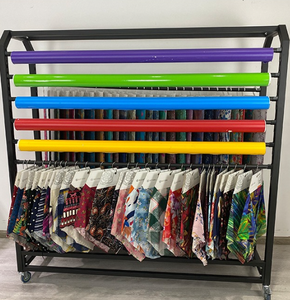 Di chuyển kim loại Rack hiển thị cho dệt vải toàn Bộ cuộn lụa Giá bánh xe Thảm khăn trải bàn kệ hiển thị siêu thị kệ - Product Image 6
