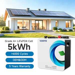 סוללת ליתיום-יון 25.6V 200ah 5KWH קטנה להתקנה על קיר, לאחסון אנרגיה ביתי, סוללת אחסון אנרגיה סולארית Lifepo4 - Product Image 1