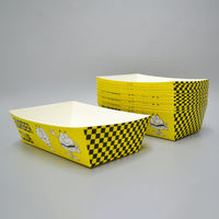 Emballage alimentaire personnalisé en papier kraft écologique et recyclable pour sushis, gaufres, hot-dogs, frites et snacks à emporter, avec gaufrage
