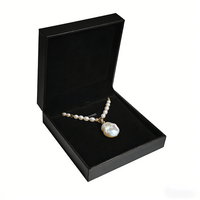 Boîte magnétique noire de luxe personnalisée - Carton mat écologique, fermeture magnétique pour emballage cadeau de bijoux, collier, pendentif