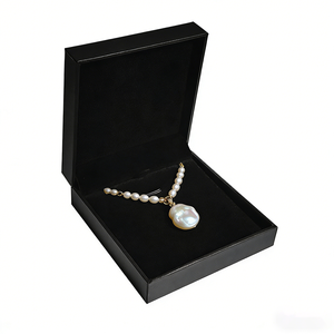 <span class=keywords><strong>Boîte</strong></span> magnétique noire de luxe personnalisée - Carton mat écologique, fermeture magnétique pour emballage cadeau de bijoux, collier, pendentif - Product Image 3