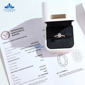 Nhẫn cưới và nhẫn đính hôn vàng 14K có thể tùy chỉnh, kim cương nhân tạo cắt oval VVS đạt chứng nhận IGI dành cho phụ nữ sang trọng - Product Image 5