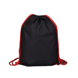 Hot sealing Matt Black logo printed plastic PEVA promotional drawstring backpack bag