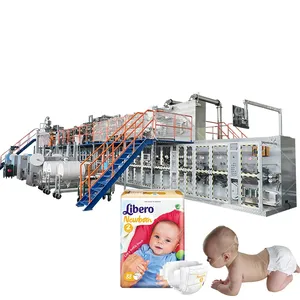 Full Servo Baby Diapers Production Line Machine Making Automatic Disposable Baby Diaper Manufacturing Equipment