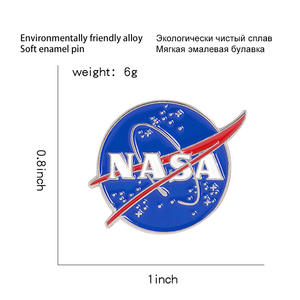 经典美国宇航局合金胸针宇航员太空服装装饰航空航天配件珐琅翻领别针 - Product Image 4
