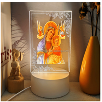 Lampe de nuit en acrylique 3D personnalisée pour l'Amérique du Nord, le Mexique, lampe de table de bureau, San Judas Tadeo, Vierge de Guadalupe, personnage de Dieu, LED