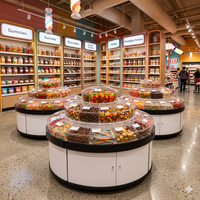 Armoire ronde en plastique blanc pour confiserie, pour la présentation et le stockage de bonbons en magasin de détail ou supermarché