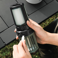 Lampe de camping et anti-moustiques réglable à 3 feuilles - Lanterne 500 lumens avec UV 360nm, contrôle des insectes 20H, charge rapide