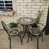 Ensemble de meubles de jardin en métal de style européen, trois pièces, petite table basse et chaise d'extérieur
