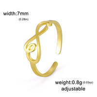 Minimalistischer Vergoldeter Edelstahl Unendlichkeitssymbol Offener Ring Verstellbarer Ewige-Liebe-Versprechen-Ring