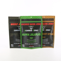 Sacs d'emballage refermables de qualité alimentaire personnalisés en plastique zip-lock viande séchée casse-croûte boeuf séché en tranches Jerky Biltong 14g avec fermeture éclair