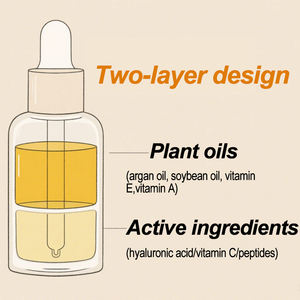 Suero para el cuidado facial de doble fase con ácido hialurónico, vitamina C, péptido para hidratar, nutrir, suavizar la piel - Product Image 5
