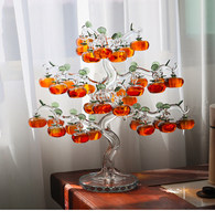 Ornement en cristal Arbre de kaki, porte-bonheur pour tous les vœux, pour salon, cave à vin, entrée, décoration intérieure, cadeau de pendaison de crémaillère