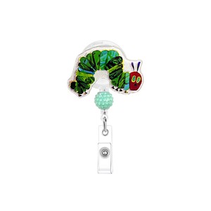 Cross-border shiny dinosaur easy-open <b>buckle</b> with rhinestone beaded irregular badge scroll retractable <b>clip</b> school name badge - Product Image 5