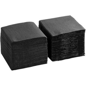 Serviettes personnalisées pour distributeur de boissons de restaurant, avec logo imprimé 1 à 3 couleurs, serviettes en papier noir - Product Image 1