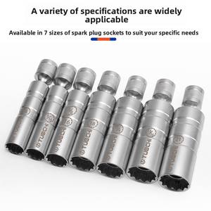 أداة إزالة شمعات الإشعال مخصصة بتشطيب كروم لإصلاح السيارات، مقبس مغناطيسي عالمي 14 مم و16 مم، وصلة عامة رقيقة الجدران - Product Image 4