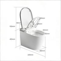 Toilette intelligente moderne avec capteur au pied, buse autonettoyante et fonction de lavage des fesses pour la maison