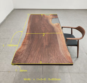 <span class=keywords><strong>Tavolo</strong></span> da Pranzo Moderno Regolabile in <span class=keywords><strong>Legno</strong></span> Massello con Bordo Naturale Effetto Fiume <span class=keywords><strong>per</strong></span> Ingresso Appartamento 1,96m - Product Image 5