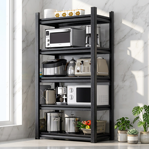 Angle Steel Black <b>Shelf</b> <b>Rack</b> Floor Heavy Duty Steel Storage <b>Rack</b> Multi-purpose Storage <b>Rack</b> for Storage Rooms - Product Image 3
