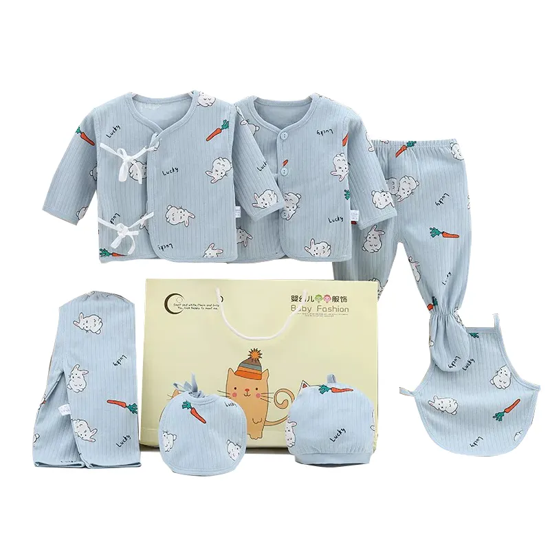 Newborn 7PCS/set Soft 100% Cotton Newborn Baby Clothes Gift Set Baby Clothing Sets Four Seasons New Born Baby Clothes