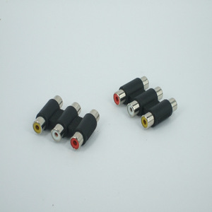 Adaptador AV 3 RCA hembra a hembra, conector de audio y vídeo, rojo, blanco, amarillo, para cine en casa - Product Image 1