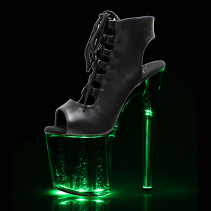 Bottines de danseuse exotique, plateforme de 20 cm, lacets, bottines à la cheville, talons de strip-teaseuse, talons fins pour pole dance, bout ouvert, style gothique, modèle gladiateur - Product Image 2