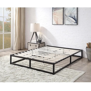 Modern <strong>Low</strong> Profile Wrought Iron <strong>Bed</strong> Base Metal Platform <strong>Bed</strong> <strong>Frame</strong> for Hotel Bedroom - Product Image 1