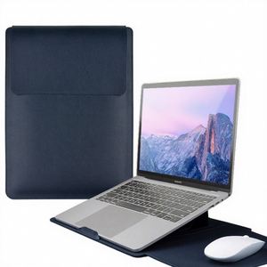 Housse pour ordinateur portable en cuir personnalisée de 14 pouces, imperméable, décontractée, durable, avec support, portable et légère pour Macbook Pro - Product Image 1