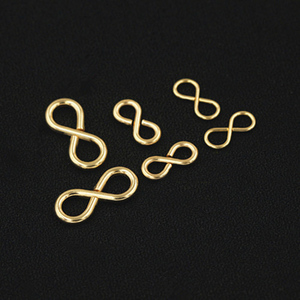 Conectores de símbolo de infinito pequeño de 8,8mm, colgante de encanto de infinito de 13mm relleno de oro de 14K Real para fabricación de pendientes de collar de pulsera DIY - Product Image 1