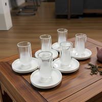 Tasse à thé en verre borosilicate de haute qualité, fabriquée en usine depuis 41 ans, nouveau design blanc givré, tasse à thé à double paroi, verre fait main, capacité de 90 ml