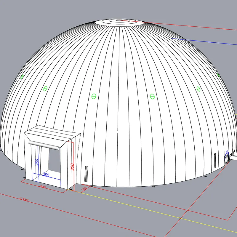 Carpa esférica gigante de PVC personalizada para eventos de fiesta al aire libre, carpa deportiva inflable grande para campo de fútbol con cúpula de aire