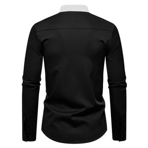 C74 Chemise à col mandarin à manches longues de style chinois pour <span class=keywords><strong>hommes</strong></span> <span class=keywords><strong>Chemises</strong></span> formelles - Product Image 4
