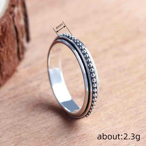 Anello nuziale classico in acciaio inossidabile con motivo a sfera, gioielli di moda unisex T0688 - Product Image 4