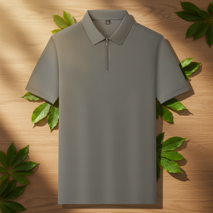 Camiseta Polo de Verano con Protección Solar, Efecto Piel de Hielo, Alta Elasticidad, Antiarrugas, Media Cremallera, Secado Rápido, Cuello Casual, Manga Corta, Ropa de Trabajo - Product Image 1