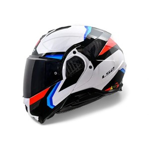 Casco Modulare Convertibile per Moto Ls2 FF910 Advand II, Azzurro Bianco Nero Rosso, in Policarbonato, Taglia M - Product Image 1