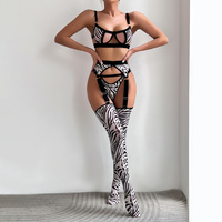 Ensemble de lingerie sexy pour femme FF1790, 4 pièces, avec jarretière, soutien-gorge à armatures et culotte, body, babydoll, ensembles de lingerie sexy