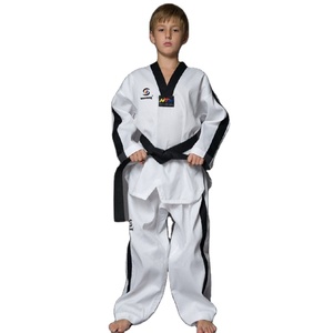 Hàng Mẫu Miễn Phí Vận Chuyển Vải Polyester Giá Xuất Xưởng Chất Lượng Cao <span class=keywords><strong>Dobok</strong></span> Taekwondo Taekwondo <span class=keywords><strong>Dobok</strong></span> Có Dải - Product Image 3