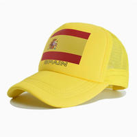 Schneller Versand 2026 Spanien Fußballteam Anfeuernde Fan-Kappen Atmungsaktive 5-Panel Trucker-Mütze Fußball-Fan-Accessoires
