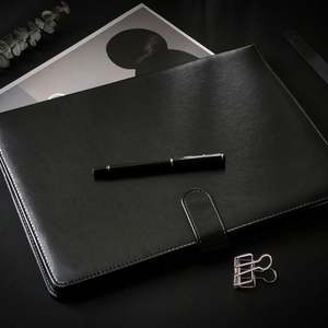 A4 PU Leather <b>Binder</b> <b>Notebook</b> Pocket File Business Organizer Durable A4 PE Conference Folder for School Document Storage - Product Image 4