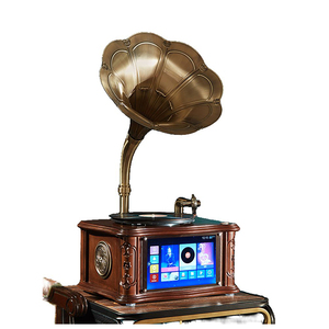 Altavoz de aleación de aluminio antiguo, reproductor de Gramófono de madera, el estilo más nuevo para transmisor HDMI, decoración del hogar, accesorios de <span class=keywords><strong>Audio</strong></span> y vídeo - Product Image 2