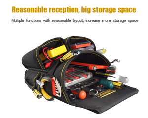 Kantong Pinggang Multifungsi untuk Penyimpanan Tang Tang Kunci Tas Alat Kanvas Banyak Saku - Product Image 4