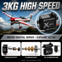 Servomoteur numérique micro sans noyau en aluminium étanche 3KG XQ-S1009F 0.07s pour mini avion et hélicoptère RC XQ Power 7.4V