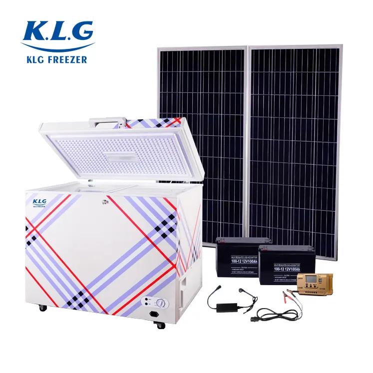 100L solar 12V DC pecho profundo congelador con batería congelador