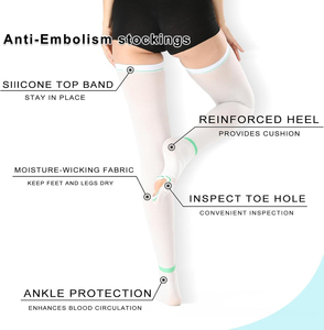 공장 가격 블랙 베이지 화이트 그라데이션 항혈전 15-20mmHg 허벅지 높이 압박 스타킹 양말 검사 구멍 포함 - Product Image 5