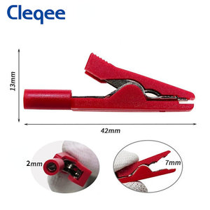 Pince Crocodile entièrement isolé, 3 pièces P2009, 6 couleurs, connexion <span class=keywords><strong>banane</strong></span> 2mm, adaptateur, sonde femme, pince Crocodile - Product Image 6